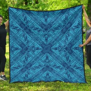 FamilyGater Quilt - Polynesian Premium Quilt Blue - AH - J1