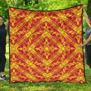 FamilyGater Quilt - Polynesian Premium Quilt Orange - AH - J1