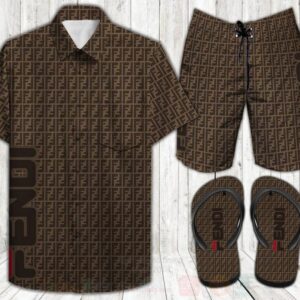 Fendi Brown Hawaiian Shirt