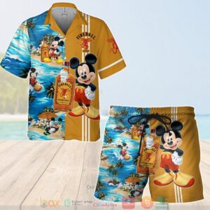 Fireball Cinnamon Whisky Mickey Mouse On The Beach 3D Hawaiian Shirt