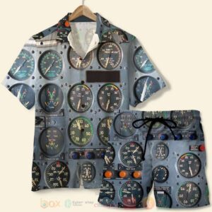 Flight Instruments Panel Custom Name Hawaiian Shirt