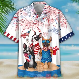 French Bulldog Firework Independence Day Hawaiian Shirt