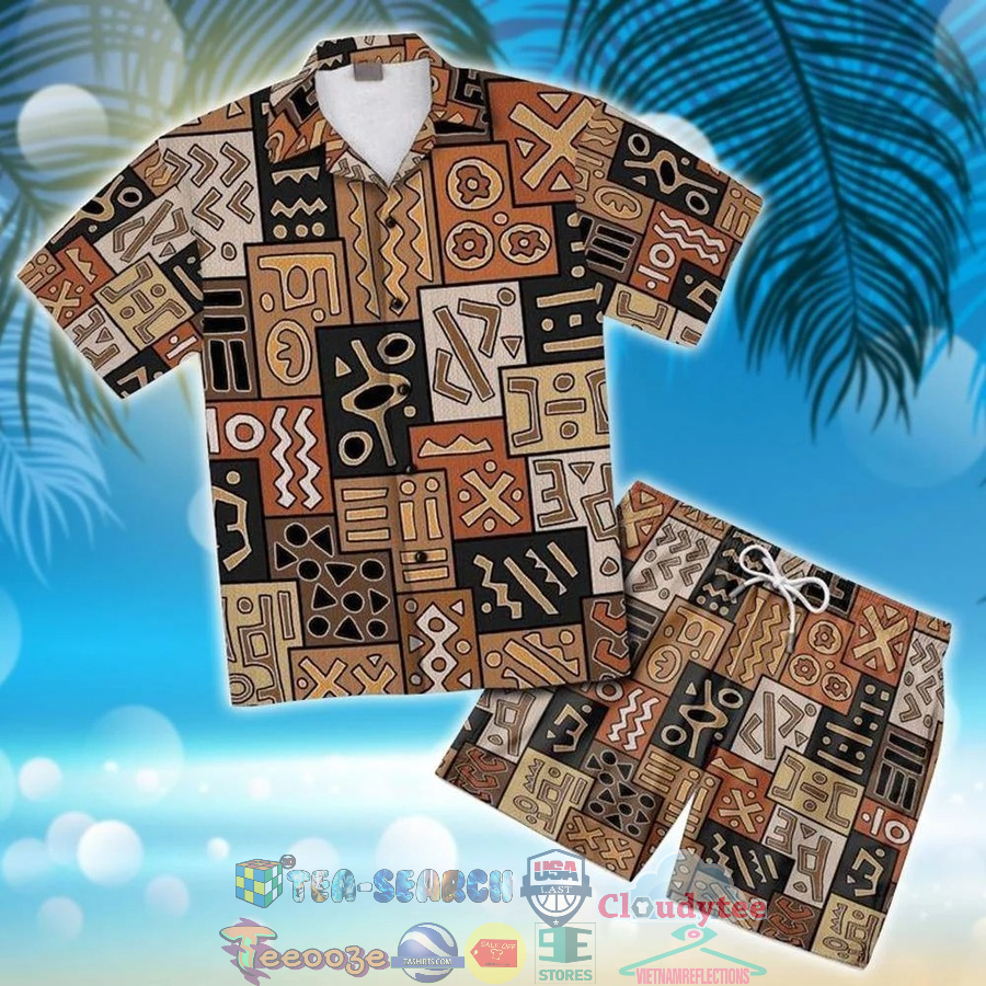 African Pattern Hawaiian Shirt And Shorts African Pattern Hawaiian Shirt And Shorts