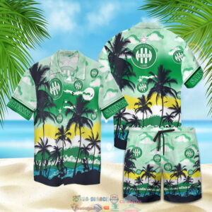 As Saint-Etienne Fc Palm Tree Hawaiian Shirt Beach Shorts