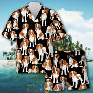 Cavalier King Charles Spaniel Cute Art Hawaiian Shirt And Shorts