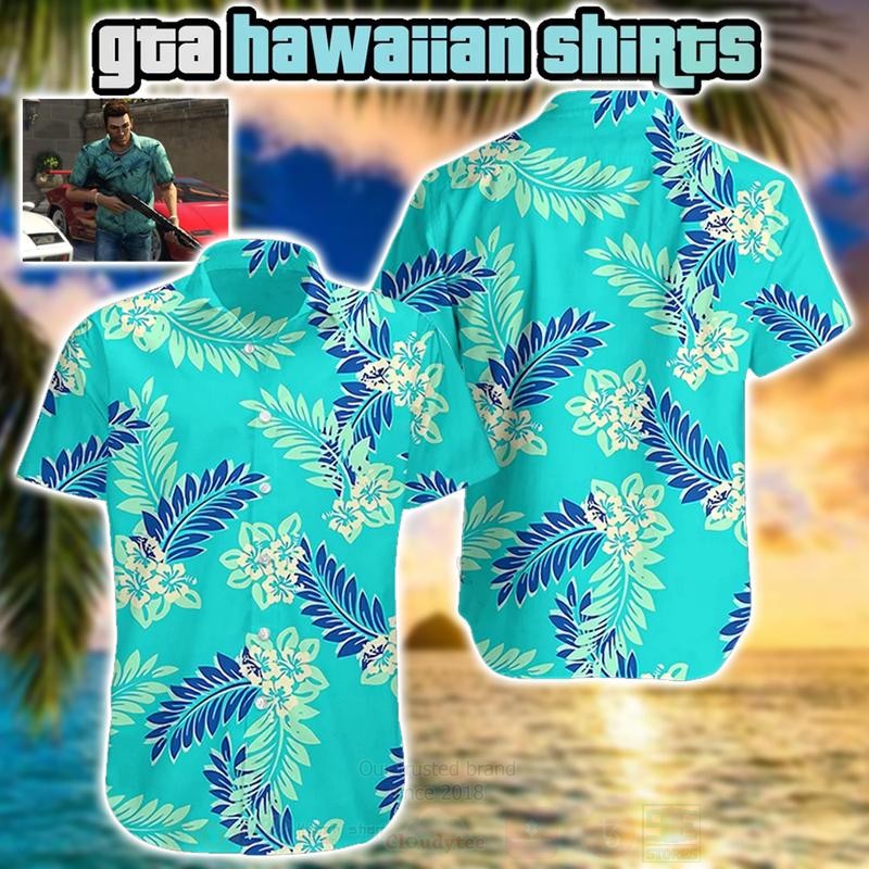 Gta Tommy Vercetti Blue Hawaiian Shirt Gta Tommy Vercetti Blue Hawaiian Shirt