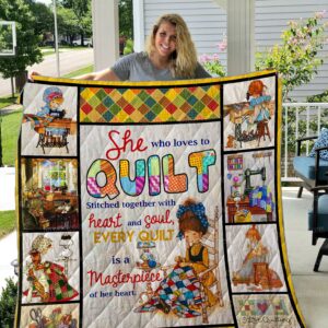 Girl Loves Quilting Quilt Blanket 01
