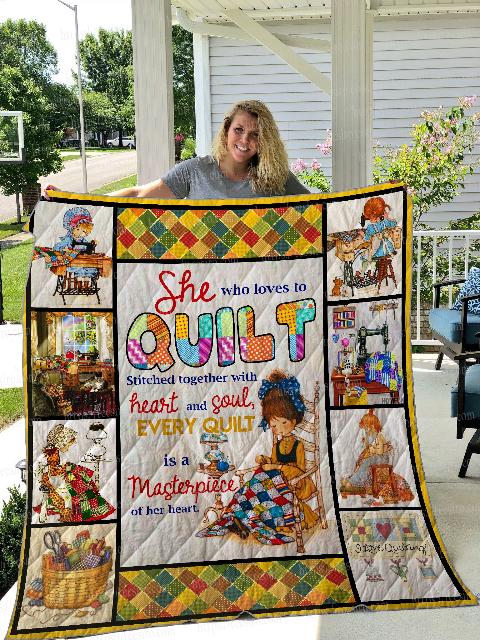 Girl Loves Quilting Quilt Blanket 01 Girl Loves Quilting Quilt Blanket 01