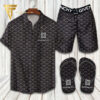 Givenchy Logo Hawaiian Shirt Beach Shorts And Flip Flops