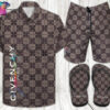 Givenchy Multicolor Full Print Hawaiian Shirt Beach Shorts And Flip Flops