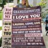 Granddaughter Quilt To My Granddaughter Never Forget That I Love You Grandma Premium Quilt Blanket Size Throw