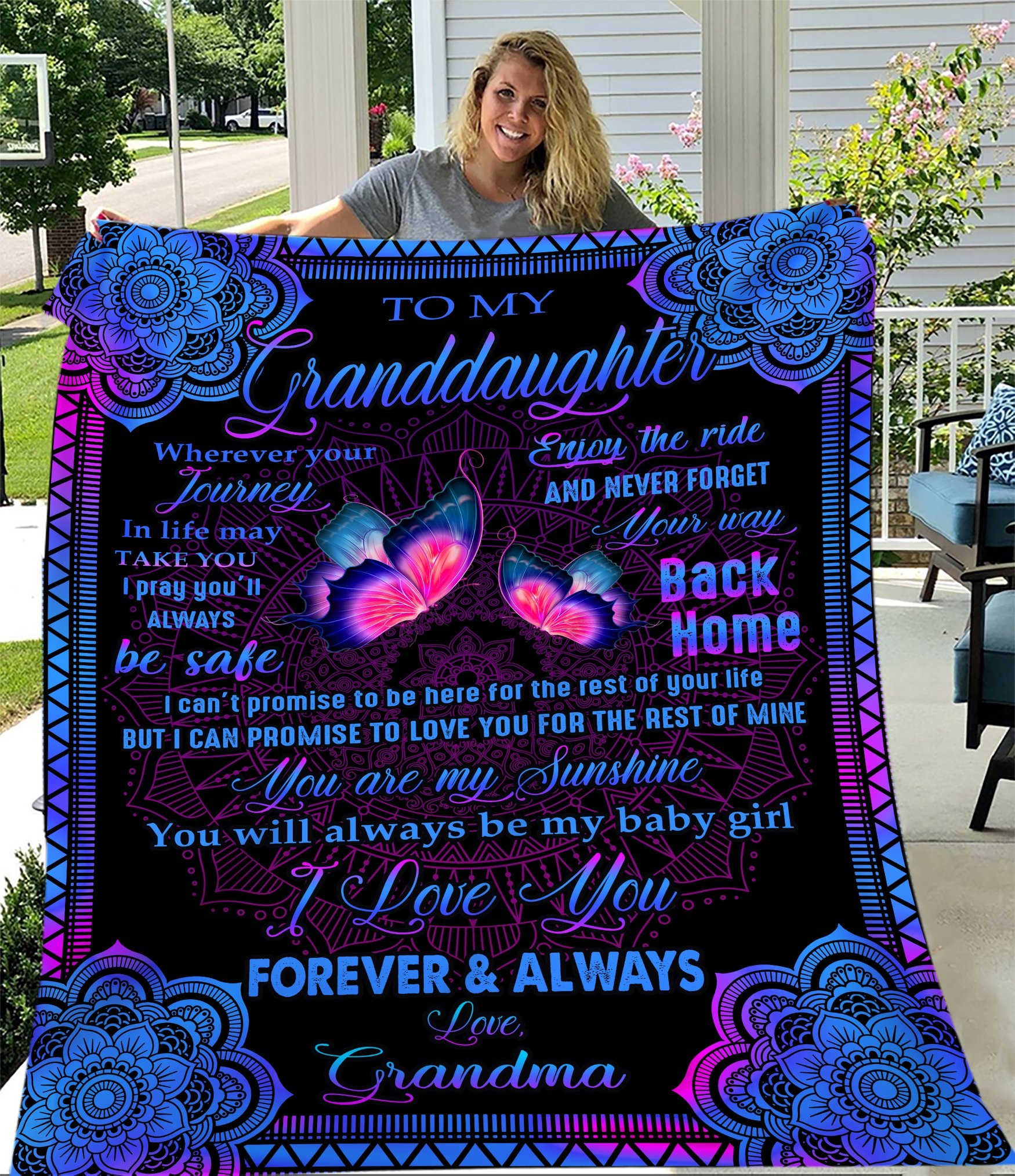 Granddaughter Quilt To My Granddaughter Whenever Your Journey Grandma Black Premium Quilt Blanket Size Throw Granddaughter Quilt To My Granddaughter Whenever Your Journey Grandma Black Premium Quilt Blanket Size Throw