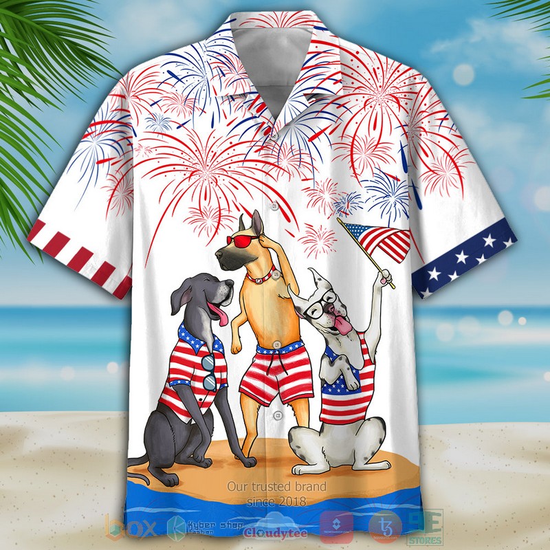 Great Dane Independence Day Hawaiian Shirt Great Dane Independence Day Hawaiian Shirt