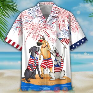 Great Dane Independence Day Hawaiian Shirt