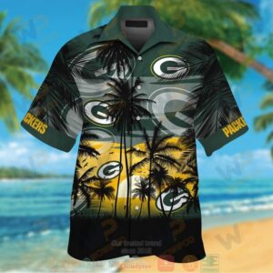 Green Bay Packers Palm Tree Green Black Hawaii Shirt