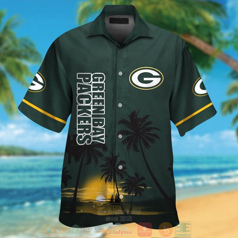 Green Bay Packers Palm Trees Dark Green Hawaii Shirt Green Bay Packers Palm Trees Dark Green Hawaii Shirt