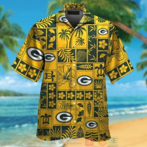 Green Bay Packers Tropical Plants Yellow Hawaii Shirt