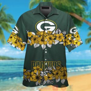 Green Bay Packers Yellow Tropical Plants Green Hawaii Shirt