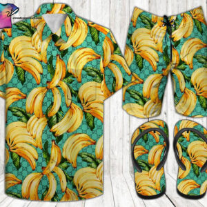 Gucci Banana Version Full Print Hawaiian Shirt Beach Shorts And Flip Flops