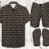 Gucci Bee Black Version All Over Print Hawaiian Shirt Beach Shorts And Flip Flops