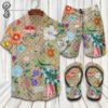 Gucci Floral All Over Print Hawaiian Shirt Beach Shorts And Flip Flops