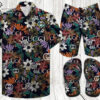 Gucci Forest Classic All Over Print Hawaiian Shirt Beach Shorts And Flip Flops