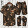 Gucci Lion All Over Print Hawaiian Shirt Beach Shorts And Flip Flops