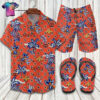 Gucci Orange Symbol Full Print Hawaiian Shirt Beach Shorts And Flip Flops