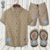 Gucci Snake Classic Logo All Over Print Hawaiian Shirt Beach Shorts And Flip Flops