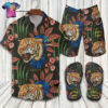 Gucci Tiger And Flower Full Print Hawaiian Shirt Beach Shorts And Flip Flops