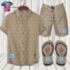 Gucci And Snake Symbol Full Print Hawaiian Shirt Beach Shorts And Flip Flops