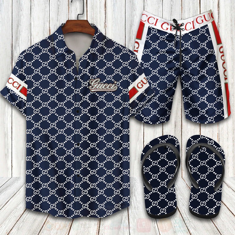 Gucci Navy Hawaiian Shirt Gucci Navy Hawaiian Shirt