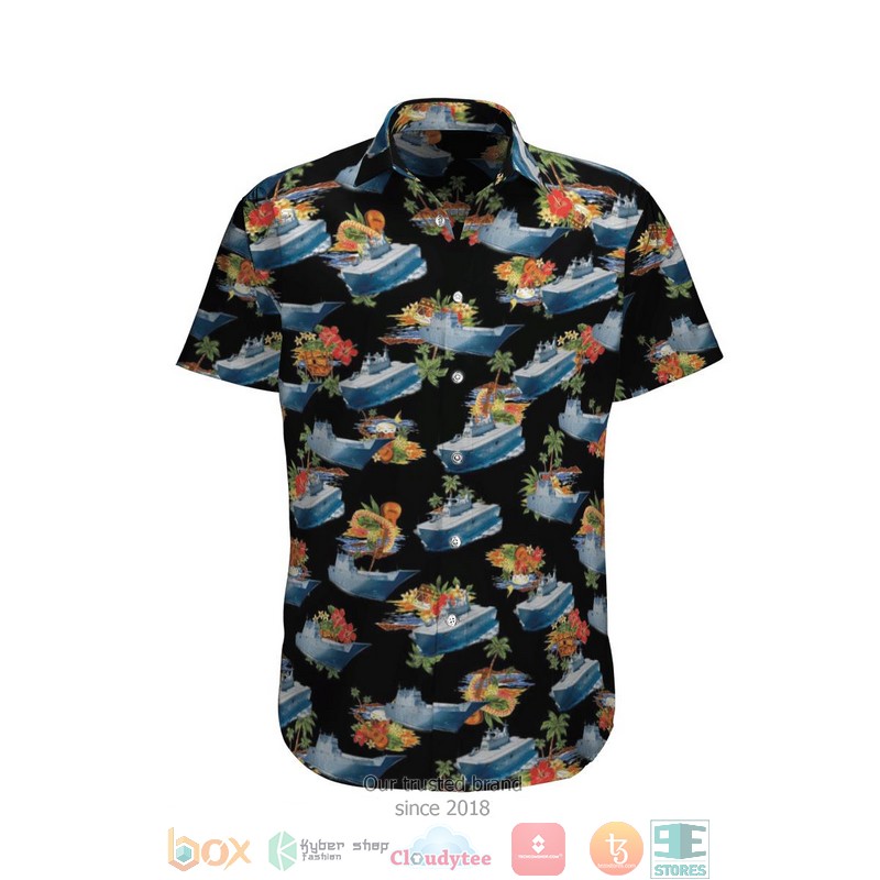 Hmas Canberra L02 Royal Australian Navy Black Hawaiian Shirt Hmas Canberra L02 Royal Australian Navy Black Hawaiian Shirt