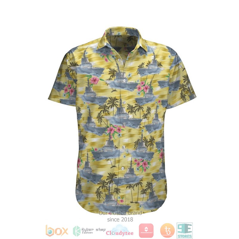 Hmas Hobart Ddg 39 Royal Australian Navy Palm Tree Yellow Hawaiian Shirt Hmas Hobart Ddg 39 Royal Australian Navy Palm Tree Yellow Hawaiian Shirt