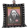 Halloween Quilt - Lets Watch Scary Movies Black And Pink Quilt Blanket - Gifts For Halloween