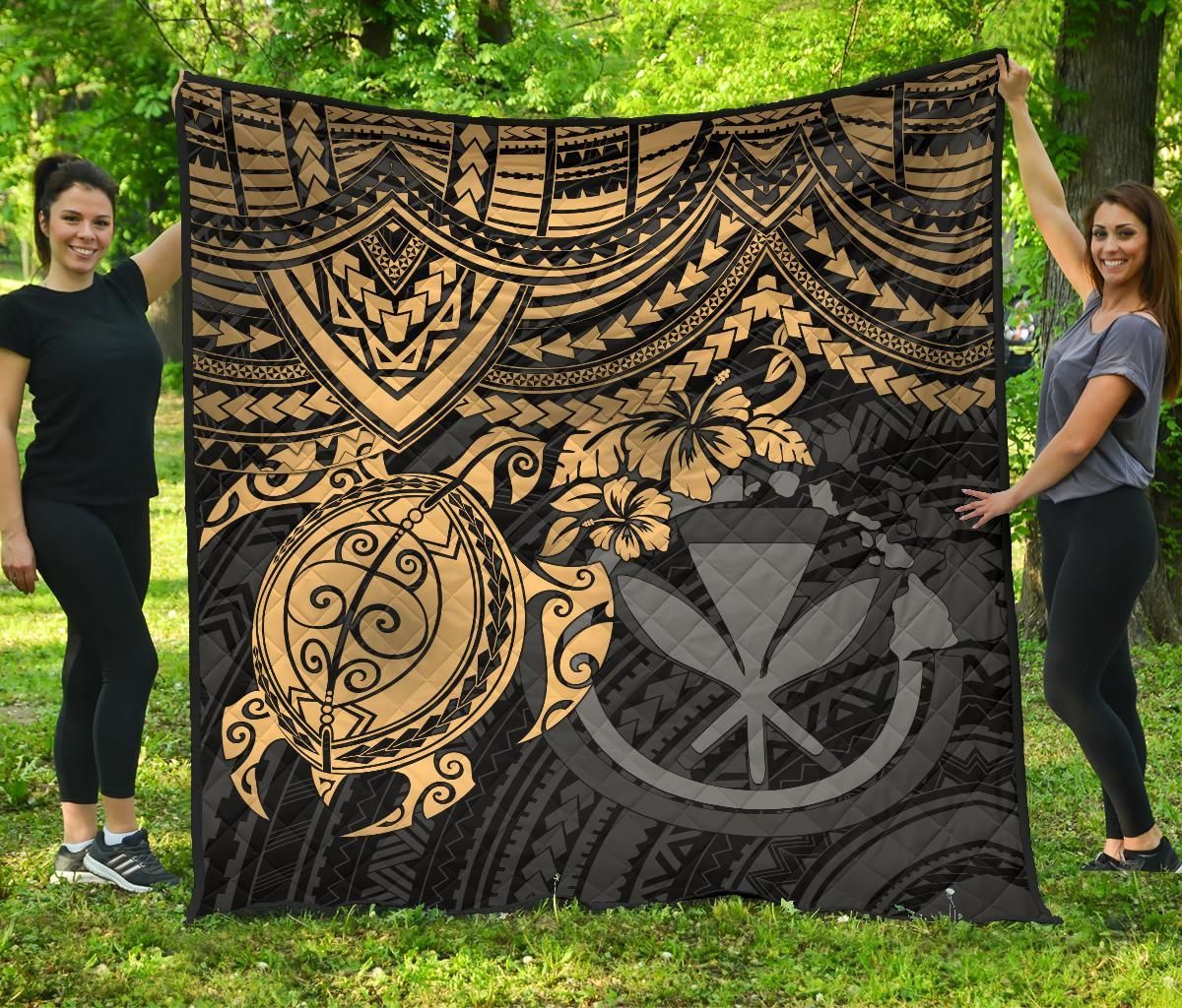 Hawaii Polynesian Turtle Hibiscus Premium Quilts BN1518 Hawaii Polynesian Turtle Hibiscus Premium Quilts BN1518
