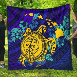 Hawaii Turtle Hibiscus Polynesian Premium Quilts BN15