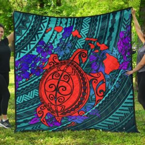 Hawaii Turtle Hibiscus Polynesian Premium Quilts BN15