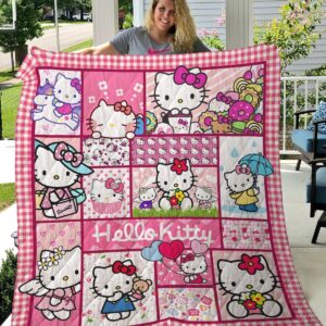 Hello Kitty Quilt Blanket Gifts Birthday Christmas Hello Kitty Pinky 3D Quilt