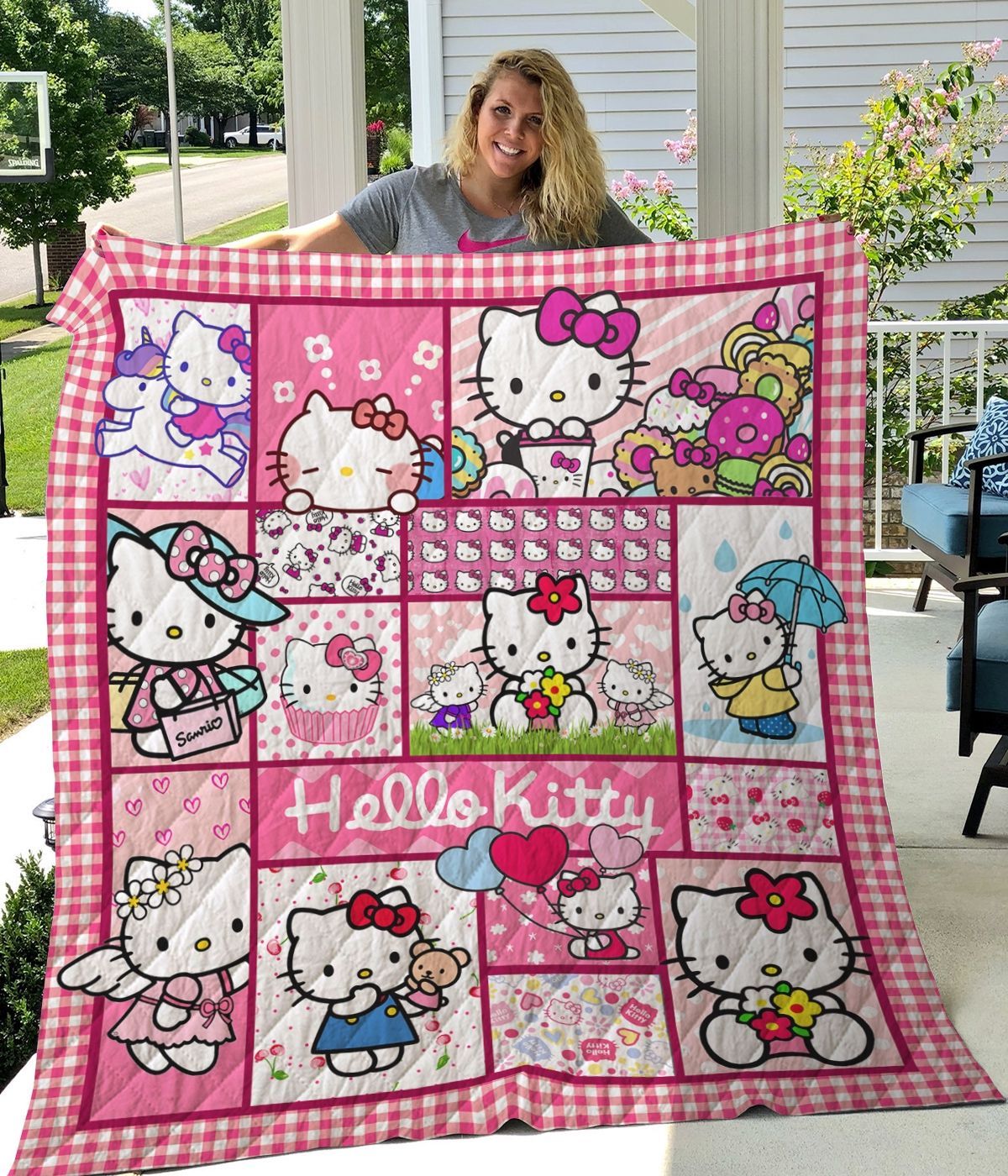 Hello Kitty Quilt Blanket Gifts Birthday Christmas Hello Kitty Pinky 3D Quilt Hello Kitty Quilt Blanket Gifts Birthday Christmas Hello Kitty Pinky 3D Quilt