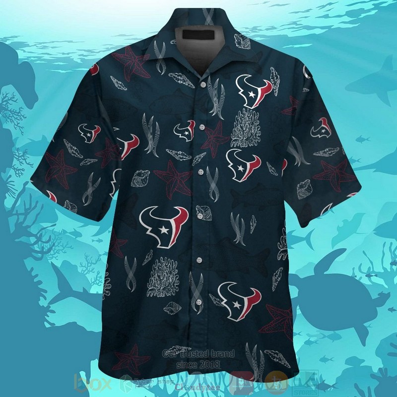 Houston Texans Fish Hawaiian Shirt And Shorts Houston Texans Fish Hawaiian Shirt And Shorts