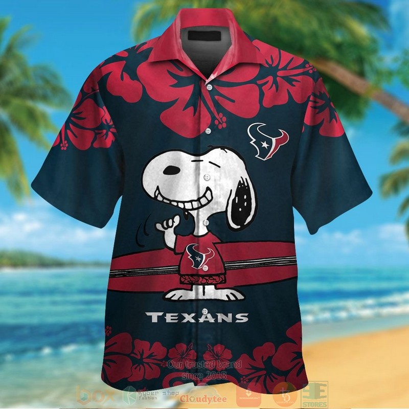 Houston Texans Snoopy Hawaiian Shirt And Shorts Houston Texans Snoopy Hawaiian Shirt And Shorts