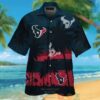 Houston Texans Palm Tree Dark Blue Red Hawaiian Shirt And Shorts