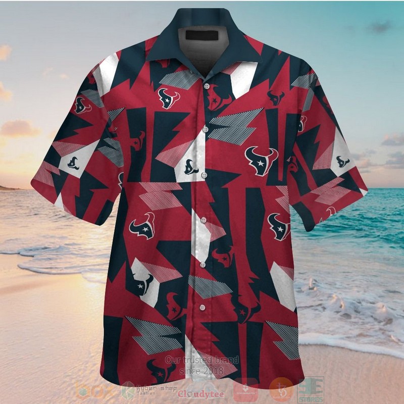 Houston Texans Red Blue Hawaiian Shirt And Shorts Houston Texans Red Blue Hawaiian Shirt And Shorts
