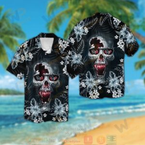 Houston Texans Skull Hawaiian Shirt And Shorts