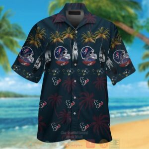 Houston Texans Surfboard Palm Tree Hawaiian Shirt And Shorts