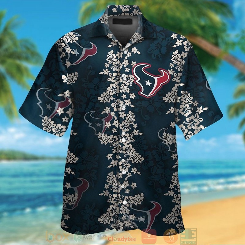 Houston Texans Tropical Plants Dark Blue Hawaii Shirt Houston Texans Tropical Plants Dark Blue Hawaii Shirt