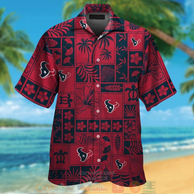 Houston Texans Tropical Plants Red Hawaii Shirt Houston Texans Tropical Plants Red Hawaii Shirt