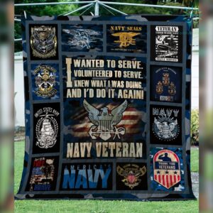 I Wanted To Serve I Volunteered To Serve Navy Quilts Blanket Dhc090120745Td