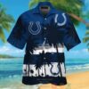 Indianapolis Colts Palm Tree Blue Hawaiian Shirt And Shorts